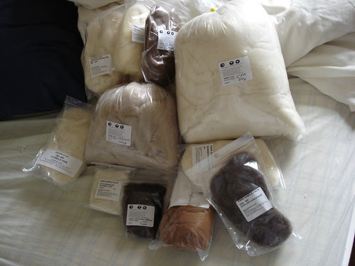 Spinning fibre sample pack wool sheep breeds cashmere yak