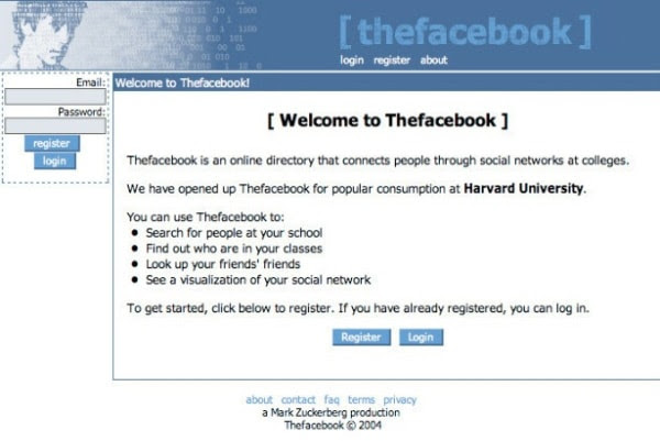Facebook design at launch