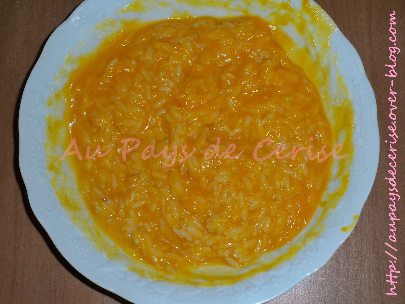 Repas De Bebe Riz Et Puree De Potiron Au Pays De Cerise