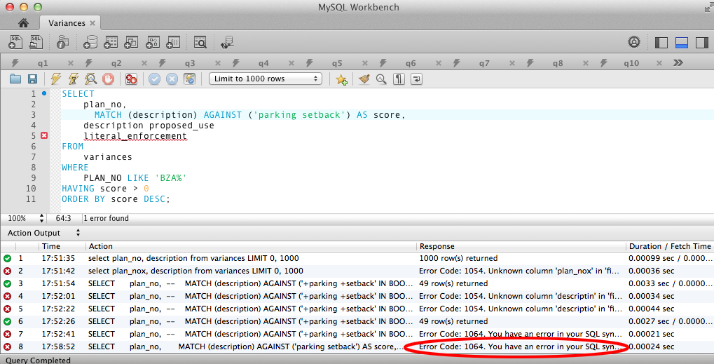 MySQL Viewing full error messages in complex queries MySQL Viewing full error messages in complex queries