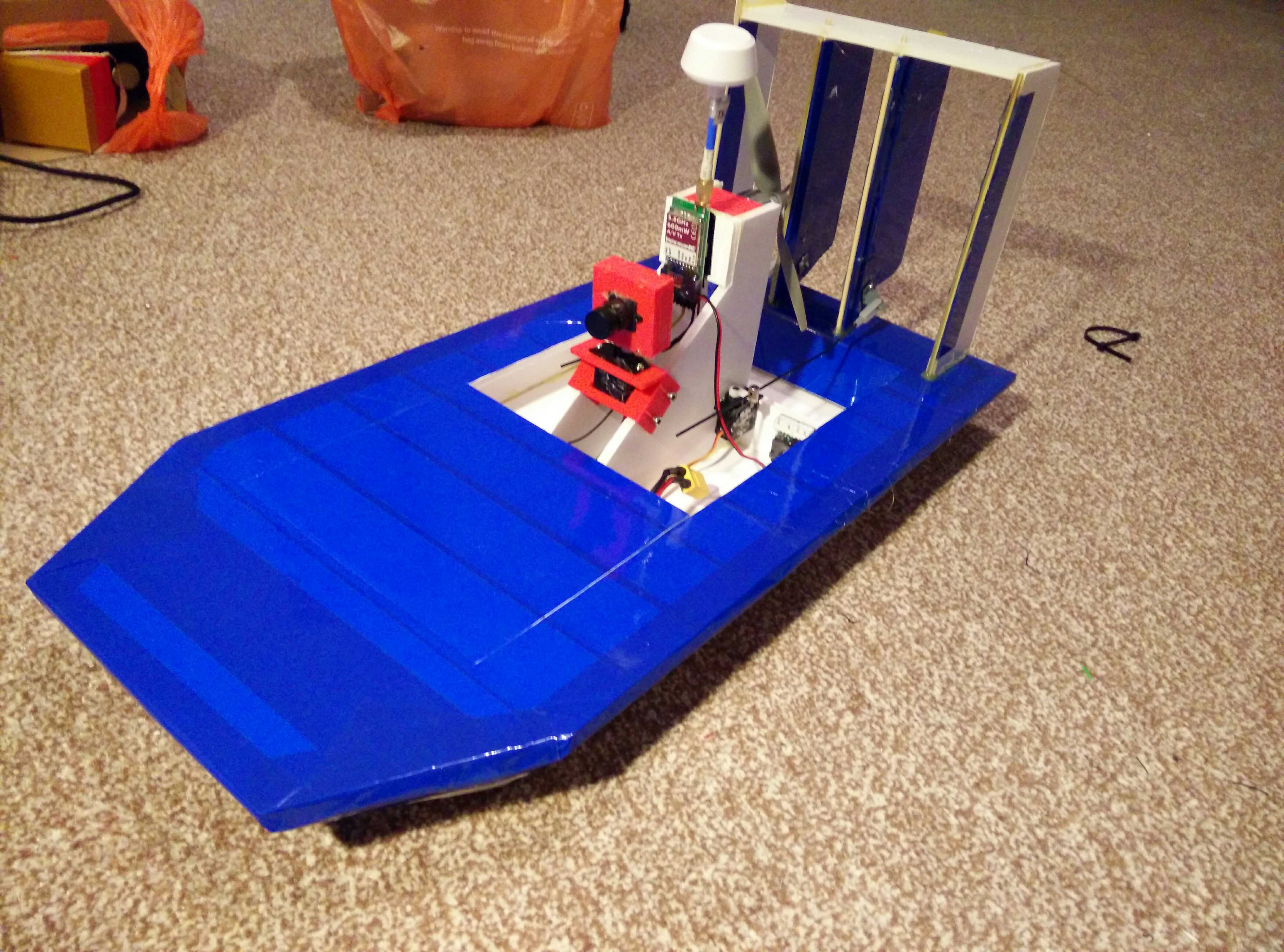 new type of fpv for me, airboat! flitetest scratchbuild