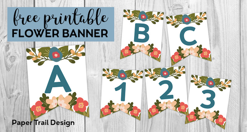 flower alphabet banner letters free printable paper trail design