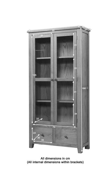 Display Cabinet with Glass Doors (25-35) - Papaya Trading
