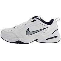 Nike Men's NIKE AIR MONARCH IV RUNNING SHOES -8;   White / Metallic Silver-Midnight Navy