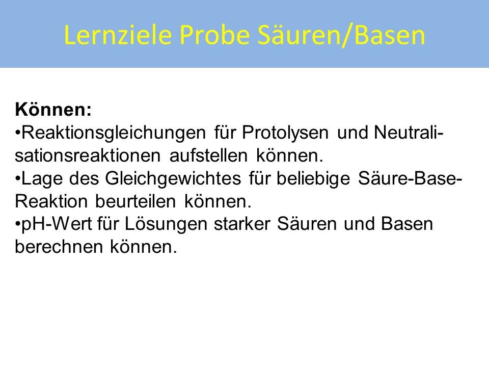Säuren und Basen - Jugendliche