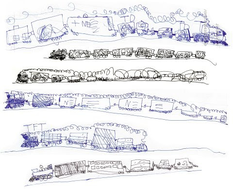 Six trains.