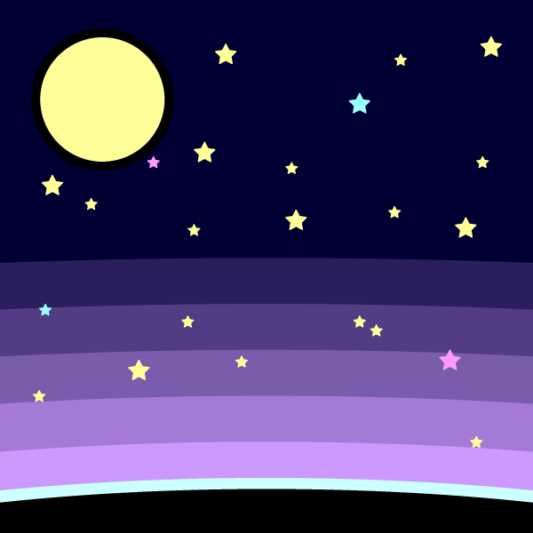かわいい月と星の無料イラスト 商用フリー オイデ43