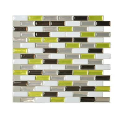 Smart Tiles Murano Verde 10.20 in. x 9.10 in. Peel and Stick Mosaic Decorative Tile Backsplash Smart Tiles Murano Verde 10.20 in. x 9.10 in. Peel and Stick Mosaic Decorative Tile Backsplash