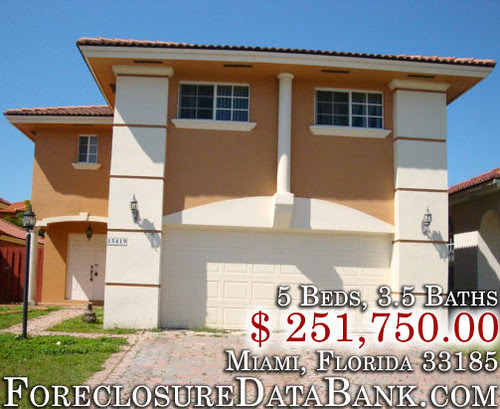 Miami Foreclosures Florida, 5Bd, 3.5Ba, $ 251,750.00 : ForeclosureDataBank.com by ForeclosureDataBank