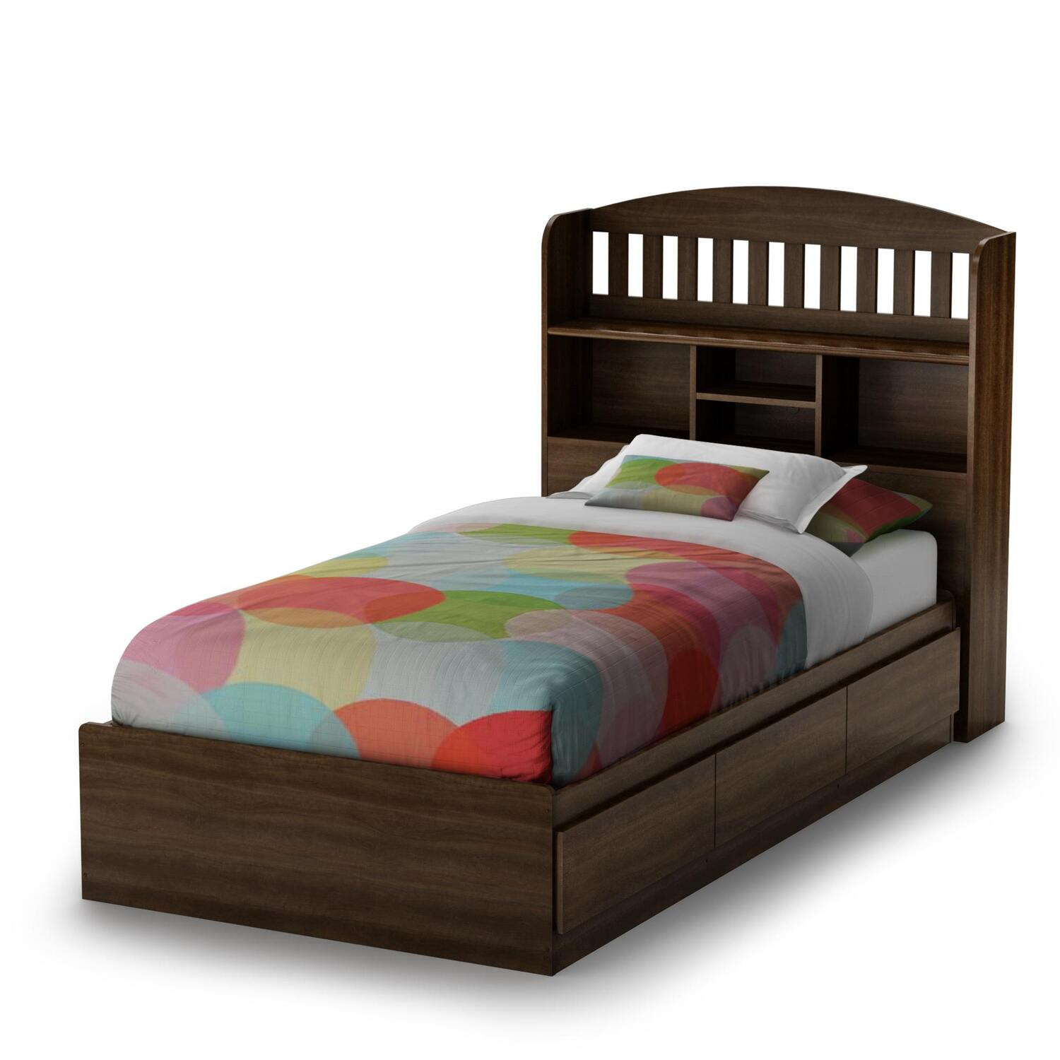 South Shore Newton Twin Mates Bed & Bookcase Headboard by OJ ...