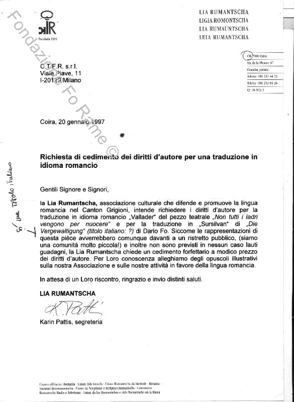 Archivio Franca Rame Dario Fo