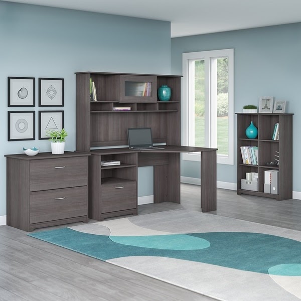 Corner Computer Desk With File Cabinet : Series A 84W x 84D Corner Desk with Hutch and Mobile File ... - This corner computer desk has a large work surface making it a perfect addition to your home office or office.
