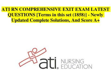 Read ATI RN EXIT EXAM QUESTIONS [PDF] Download PDF