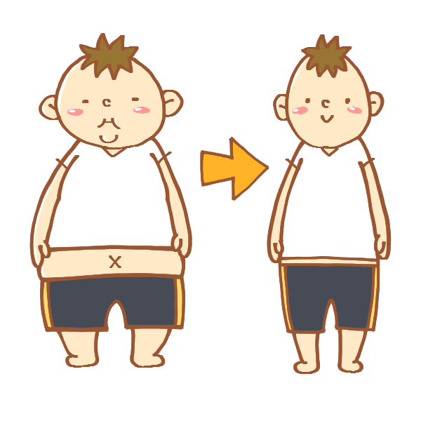 ダイエット前後の男性のイラスト かわいいフリー素材が無料のイラストレイン