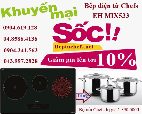 Giảm 10% cùng quà tặng hấp dẫn khi mua bếp điện từ Chefs EH MIX533