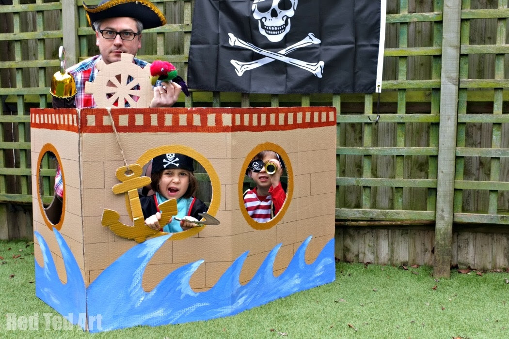 Cardboard Pirate Ship (Photo Booth &amp; Play Ship) - Red Ted 