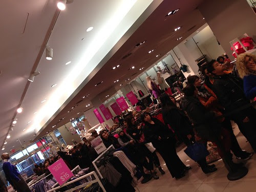 The line to get into the Maison Martin Margiela sale at H&M