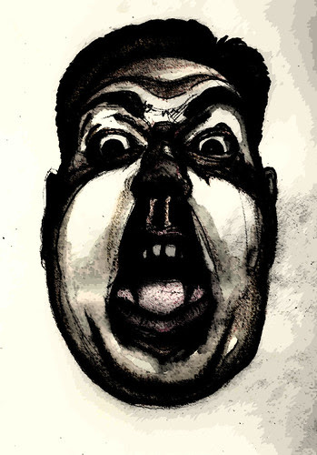 self-portrait mouth charcoal