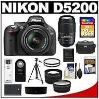 Nikon D5200 Digital SLR Camera & 18-55mm G VR DX AF-S Zoom Lens with 55-300mm VR Lens + 32GB Card + Battery + Case + Filters + Telephoto & Wide-Angle Lenses + Tripod + Accessory Kit