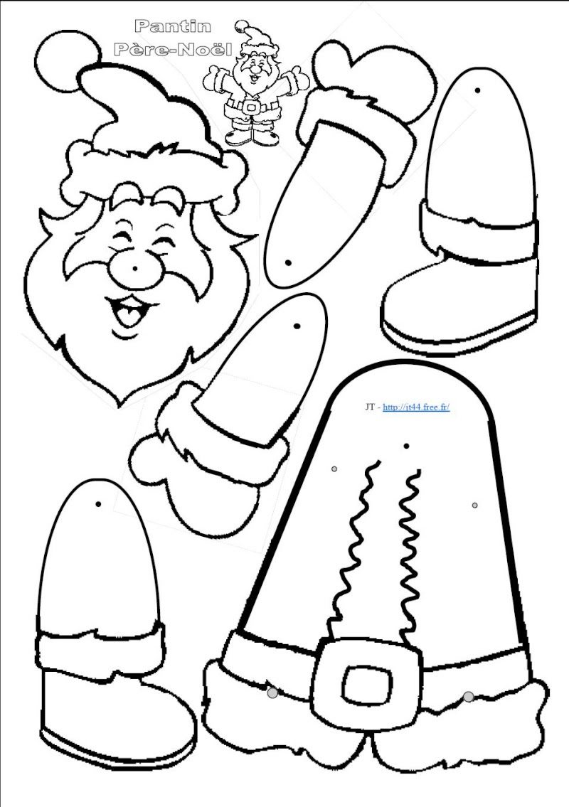 Pantin p re noel tr s facile avec des petits Decoupage noel gratuit imprimer