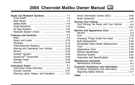 Reading Pdf owners manual for 2004 malibu Kindle Editon PDF