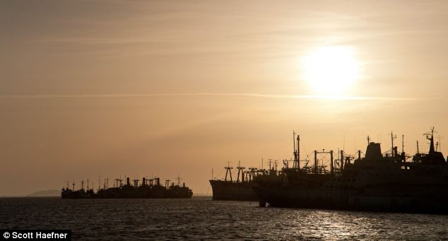Sunset: The ships are now deserted after decades spent fighting wars