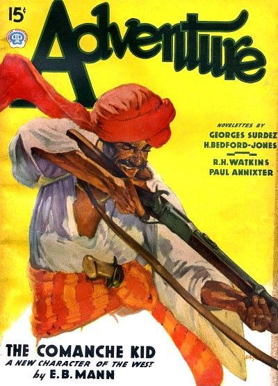 Adventure, January 1937 issue with E.B. Mann story featured on the cover Image courtesy the FictionMags Index