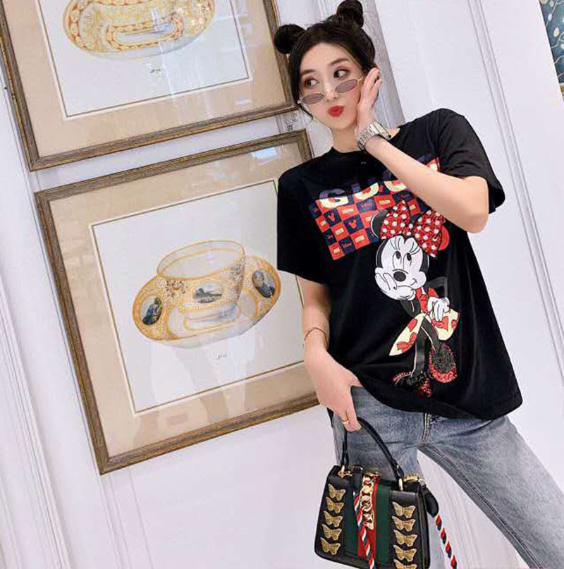 Gucci Mickeyコラボｔシャツ 可愛い ドナルドダック短袖 カップル 夏秋 グッチ半袖 男女兼用