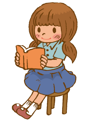 本を読む女の子のイラスト かわいいフリー素材が無料のイラストレイン