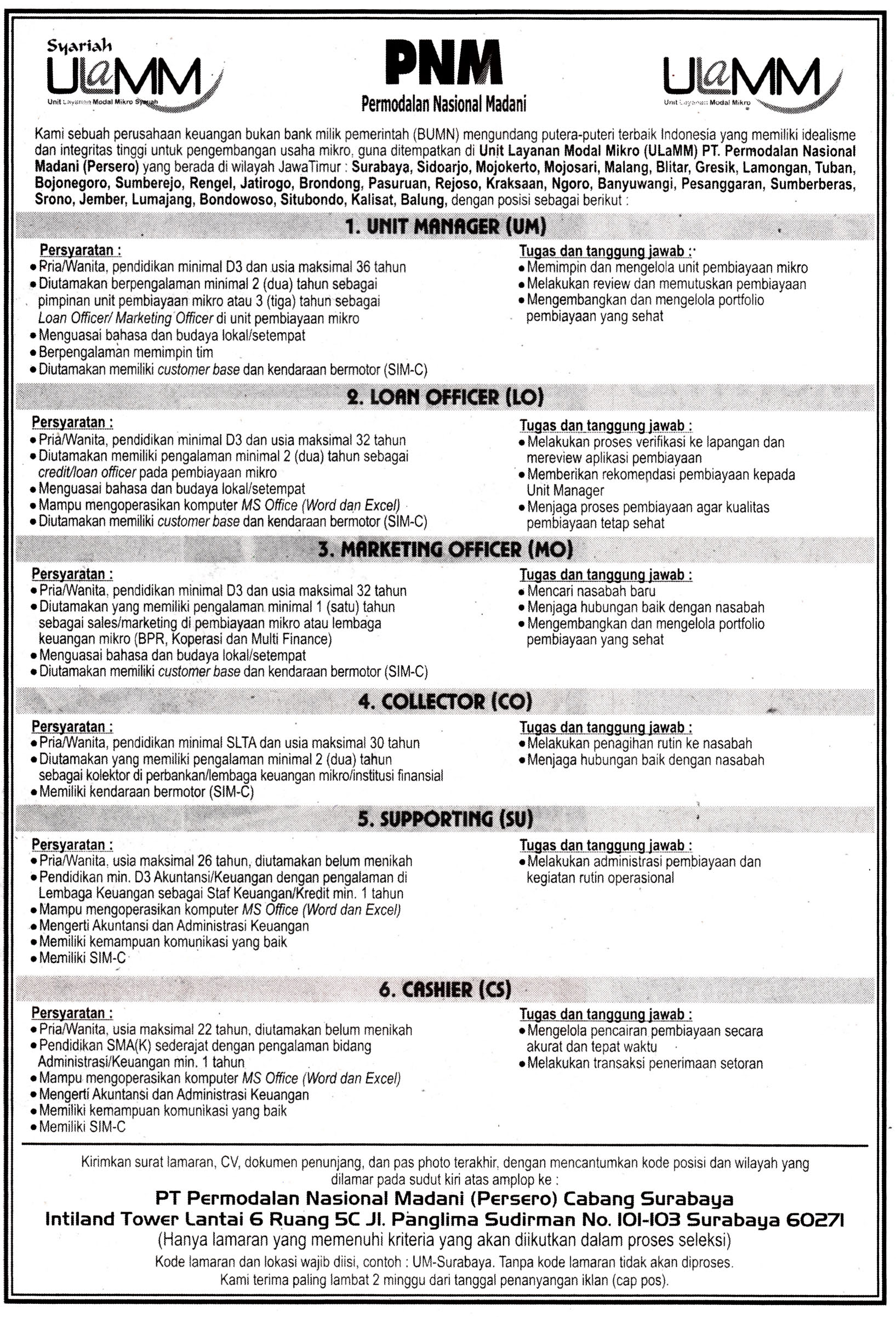 Lowongan Kerja PT Permodalan Nasional Madani Terbaru 