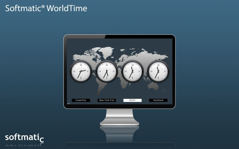 世界時計をフルスクリーンで表示できるアプリ Softmatic Worldtime が期間限定で無料セール中です pl Ch