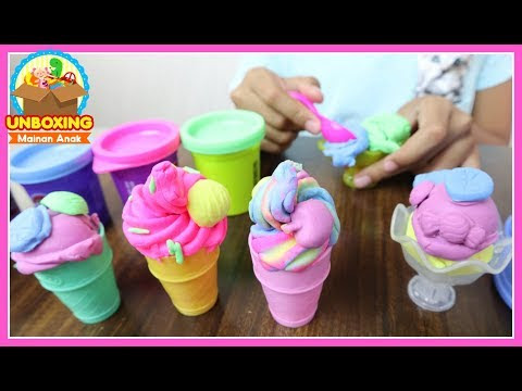 VIDEO : mainan anak play doh ice cream - play doh swirl & scoop ice cream - how to make ice cream with toy - mainan anakes krim play-doh atau play-doh swirl & scoop ice cream ini bagus sekali, alat dan cetakannya cukup lengkap ...