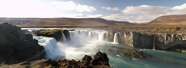 Vista panorámica de Goðafoss.