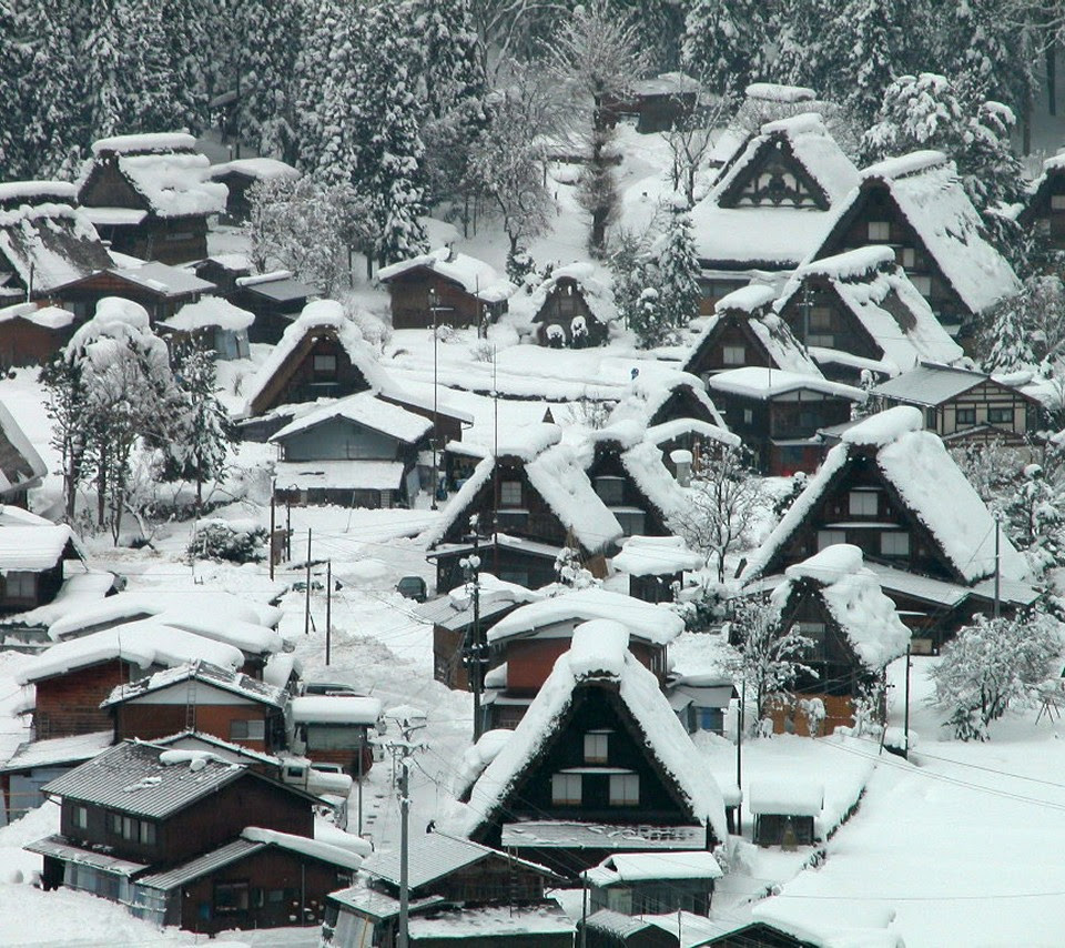 壁紙 白川郷の雪景色のスマホ壁紙960x854 Shirakawa Go 002 Jpg 壁紙box