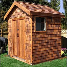 Example of wood storage shed from US cedar shed builder.