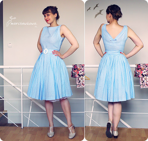 Carrot and Vichy check, J. na Leśno-Marchewkowej, retro, vintage, szycie, 50s, kratka vichy