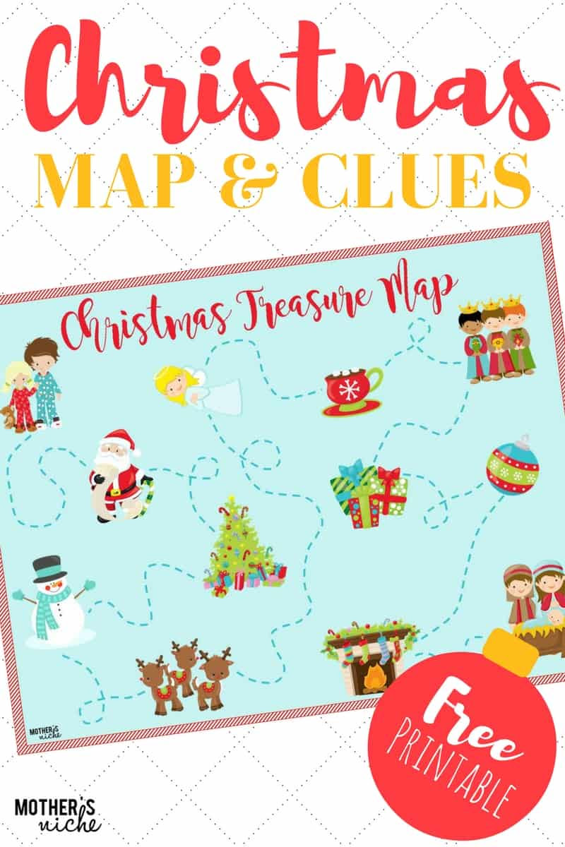 christmas treasure map free printable map and clues