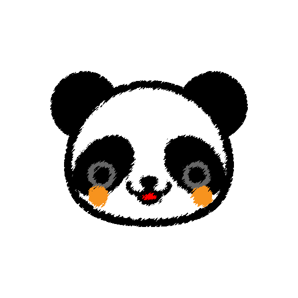 手書き風でかわいいパンダの無料イラスト 商用フリー オイデ43