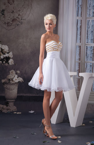 White Beach Bridesmaid  Dress  Country  Sleeveless Semi 