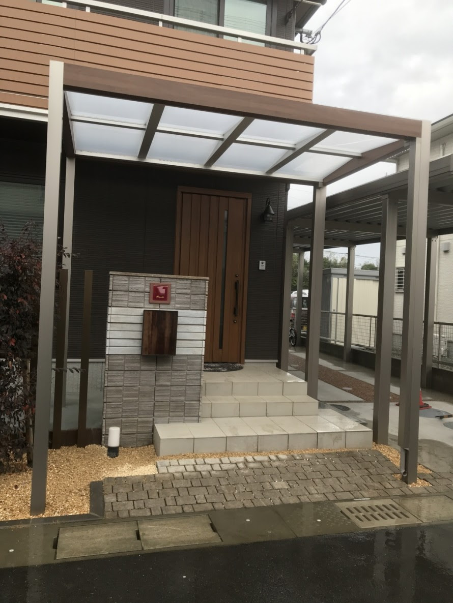濡れずに玄関までいきたい お悩み解決リ外構工事 姶良市h様邸