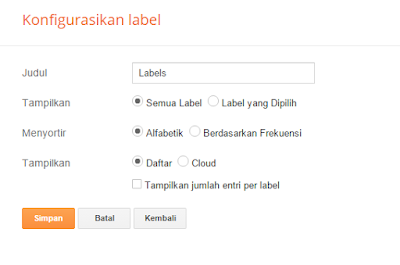 Pengaturan label