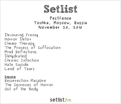 Pestilence Setlist Tochka, Moscow, Russia 2010