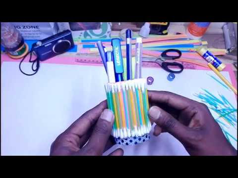 How to Make Amazing Pen Stand with Cotton Buds || "Easy Craft"