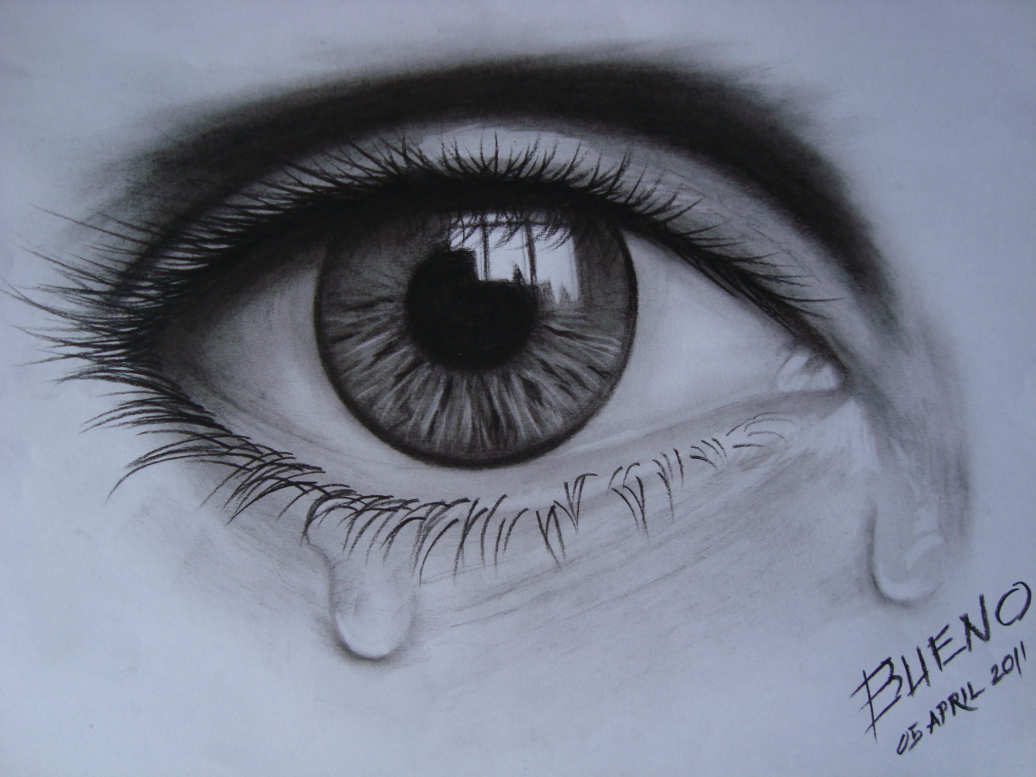 Teary Eye Drawing By Joey Nichols Realistic Eye Drawing