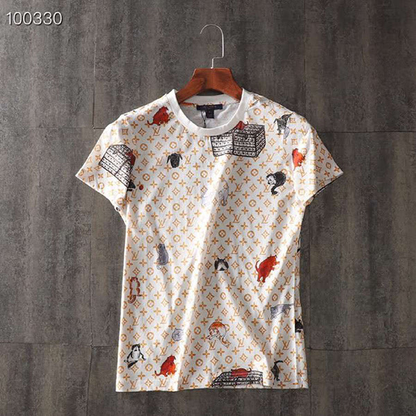 猫柄風 ヴィトンｔシャツ 半袖 レディース ブランドｔシャツ オシャレ ペアルック 安い 人気