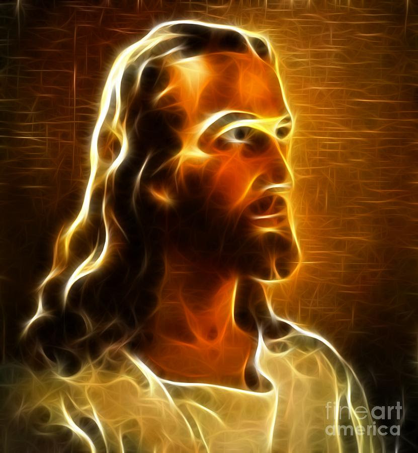 Beautiful Jesus Portrait Mixed Media