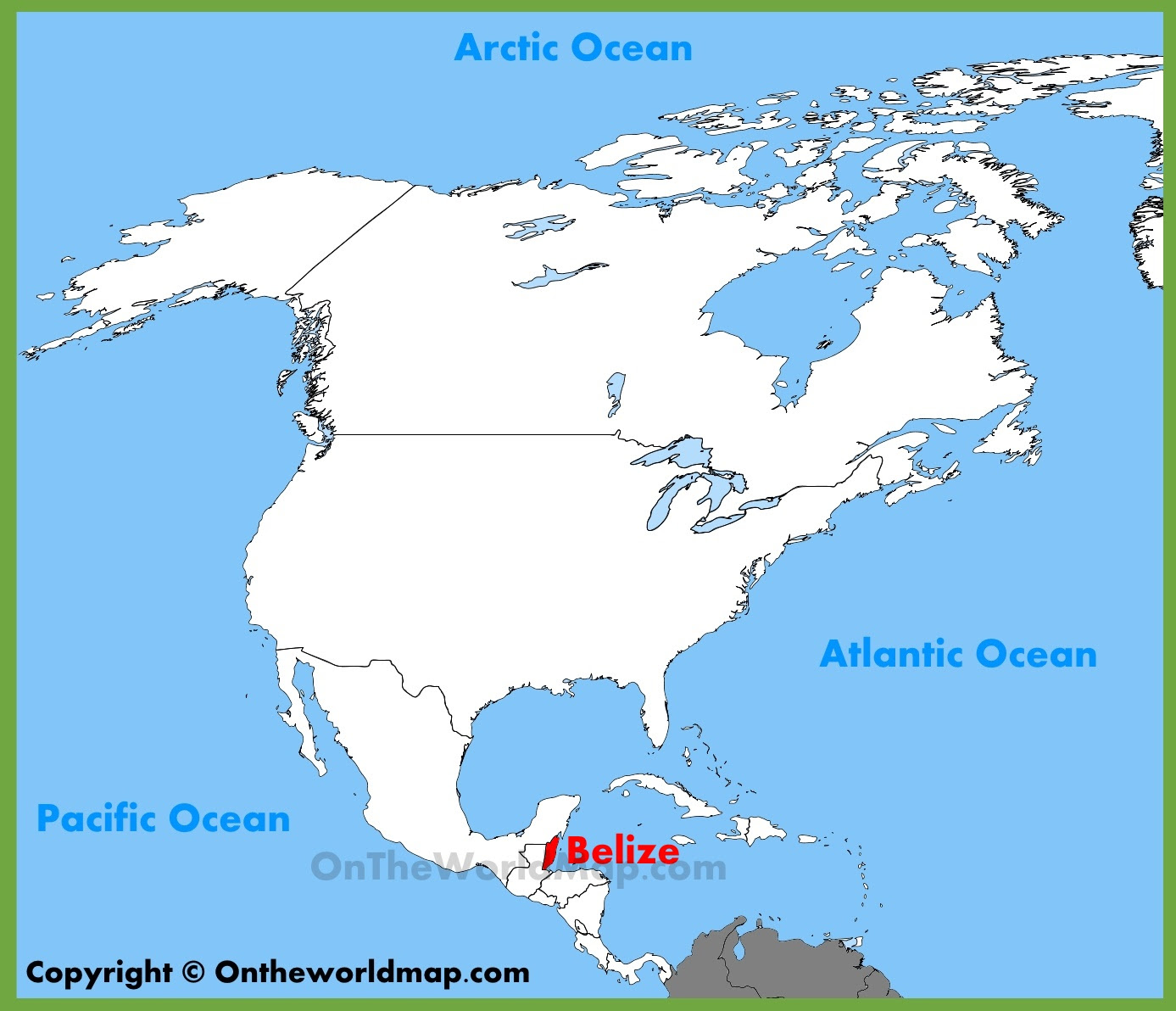 Belize Location On World Map Belize location on the North America map