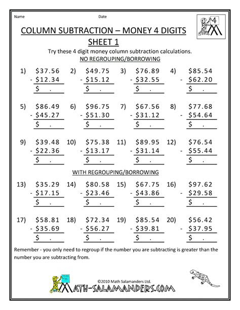  4th grade worksheets printable free math worksheets 4th grade math