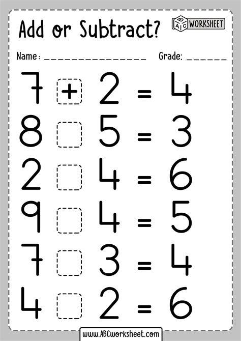  addition subtraction worksheets kindergarten