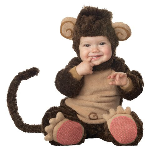 Lil Characters Infant Monkey Costume, Brown/Tan, 6-12 Months